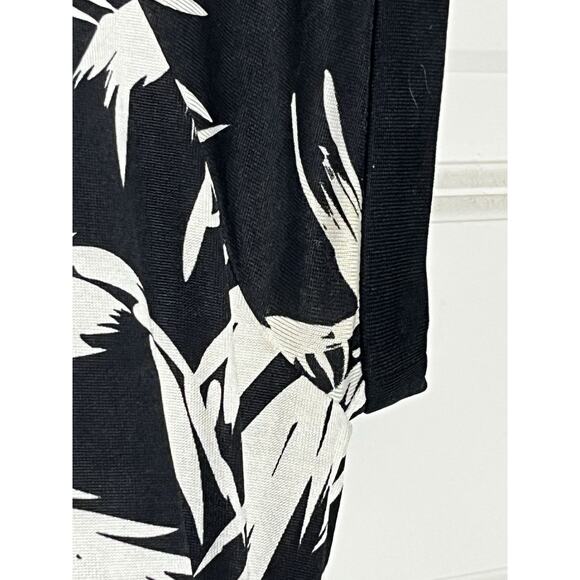 Diane Von Furstenberg Silk Knit Sheath Dress 6 Black White Palms - Runs SMALL - Picture 6 of 14